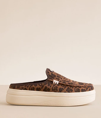 HEYDUDE Austin Lift Leopard Leather Mule Shoe