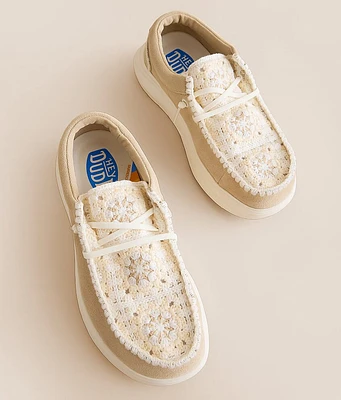 HEYDUDE Wendy Comf Suede Crochet Shoe