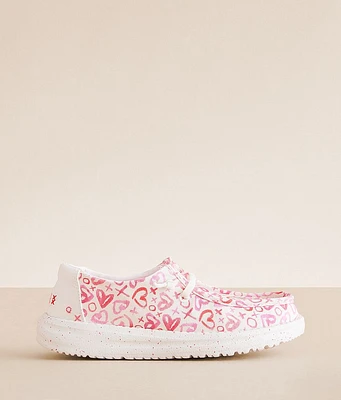 Girls - HEYDUDE Wendy Y Watercolor Hearts Shoe