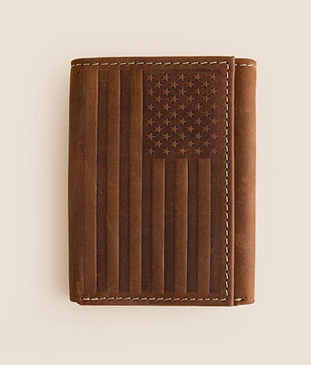 Nocona Flag Leather Wallet