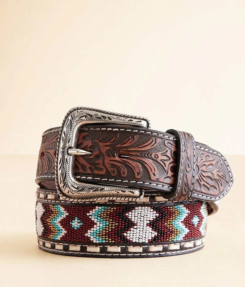 Seed Bead Leather Belt