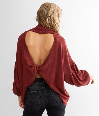 BKE Brushed Knit Ribbed Turtleneck Top