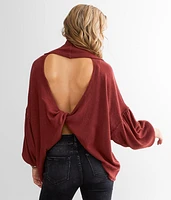 BKE Brushed Knit Ribbed Turtleneck Top