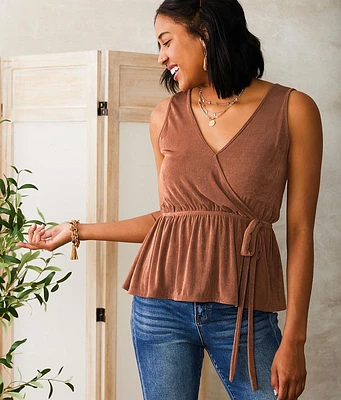 Willow & Root Sheen Peplum Tank Top