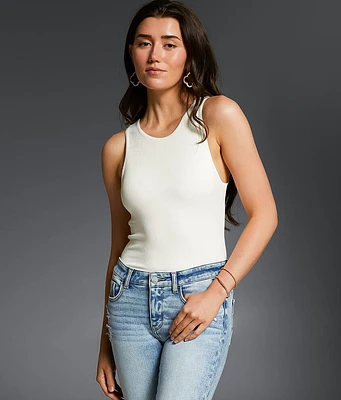 Buckle Black Shaping & Smoothing High Neck Ribbed Tank Top