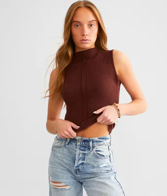 Gilded Intent Textured High Neck Tank Top