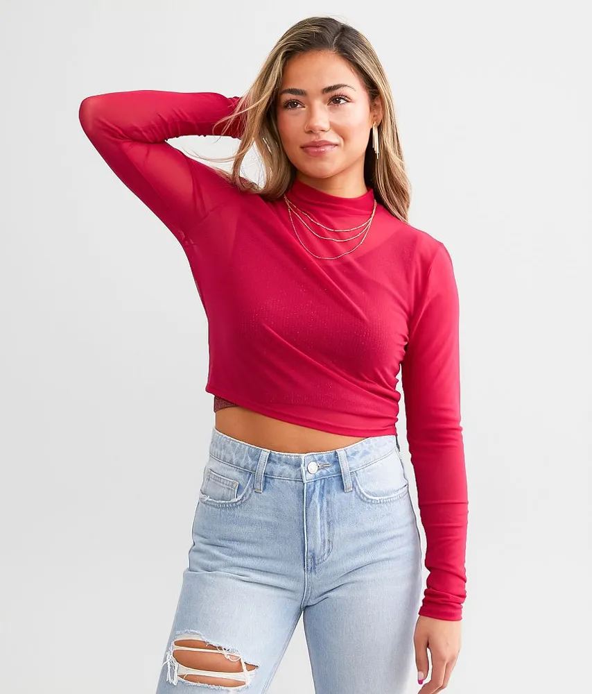 Sheer Mesh Cropped Top