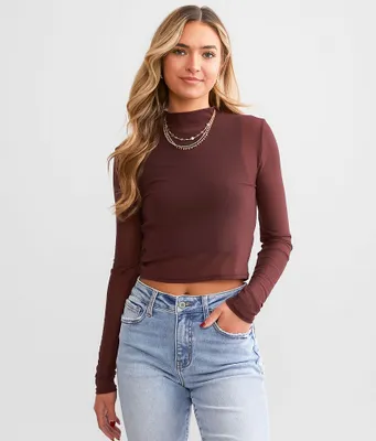 BKEssentials Sheer Mesh Cropped Top