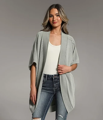 BKE Ribbed Cocoon Cardigan