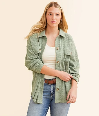BKE Textured Knit Boyfriend Shirt