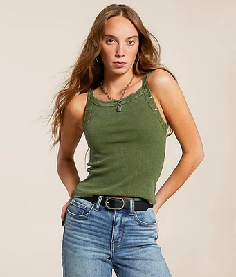Gilded Intent Washed Grommet Tank Top