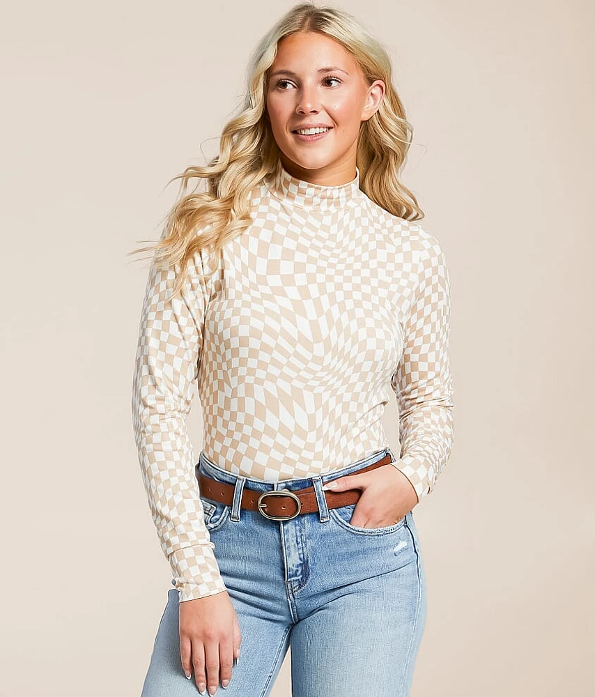 Willow & Root Wavy Checkered Top
