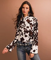 Sterling & Stitch Cow Print Top