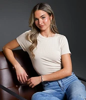 Buckle Black Ribbed Knit Top