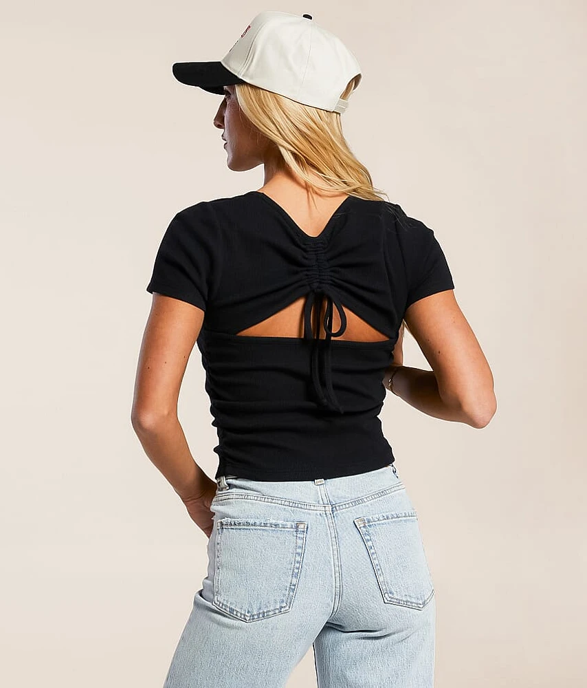 FITZ + EDDI Open Back Cinch Tie Top