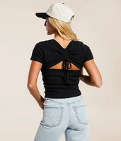 FITZ + EDDI Open Back Cinch Tie Top