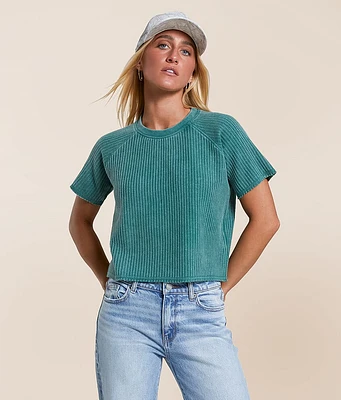 FITZ + EDDI Waffle Knit Cropped T-Shirt