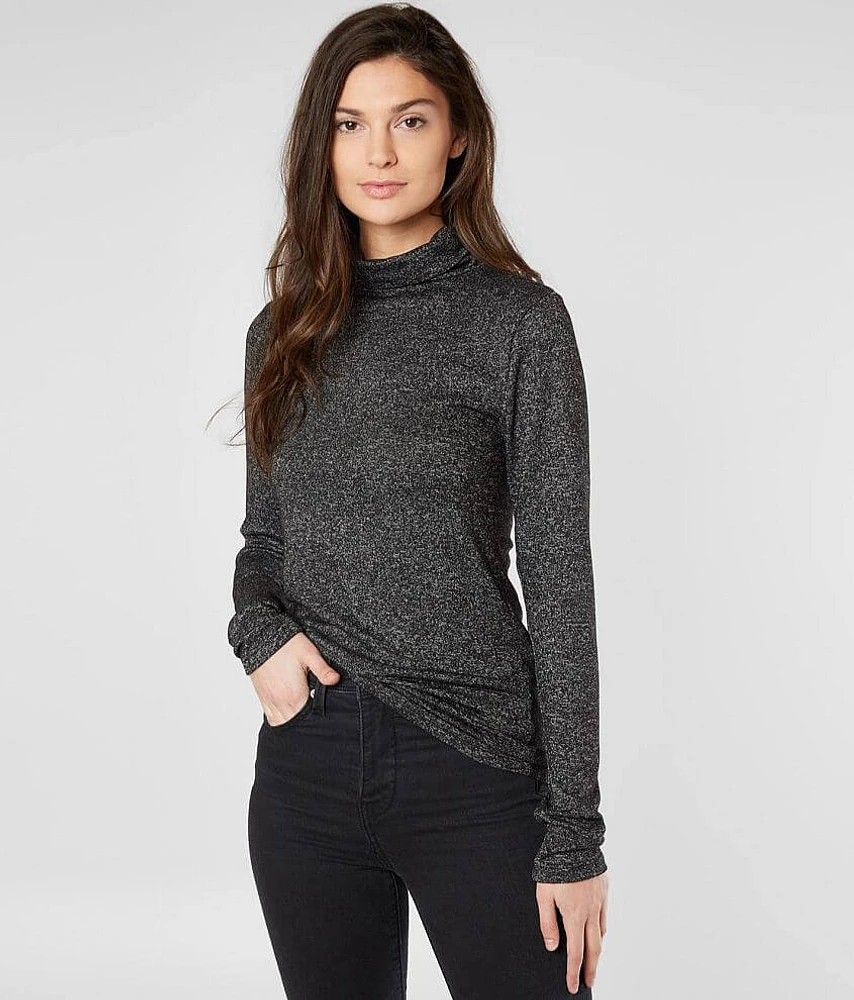 Heathered Turtleneck Top