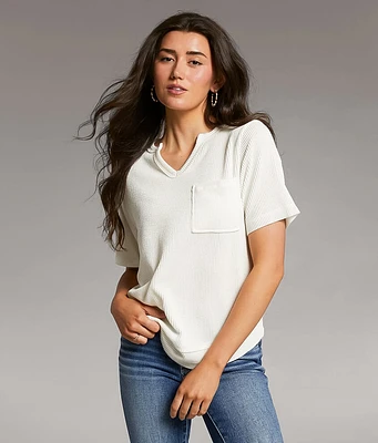 BKE Textured Notch Neck Top