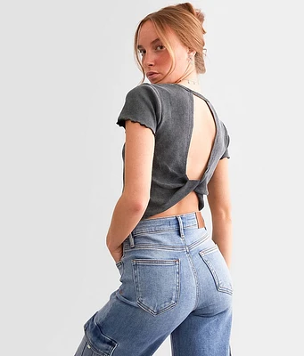FITZ + EDDI Twisted Open Back Cropped Top