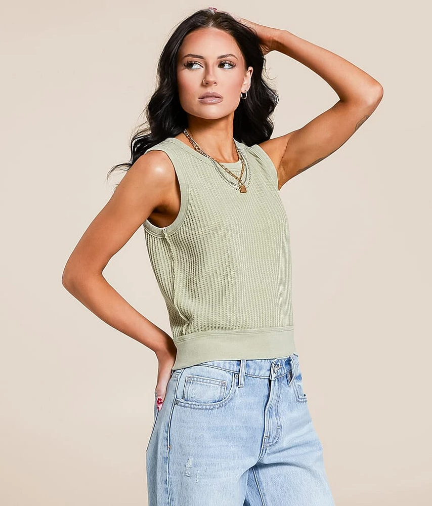 Washed Waffle Tank Top