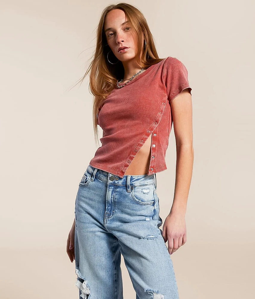 Gilded Intent Washed Asymmetrical Top