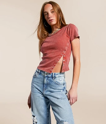 Gilded Intent Washed Asymmetrical Top