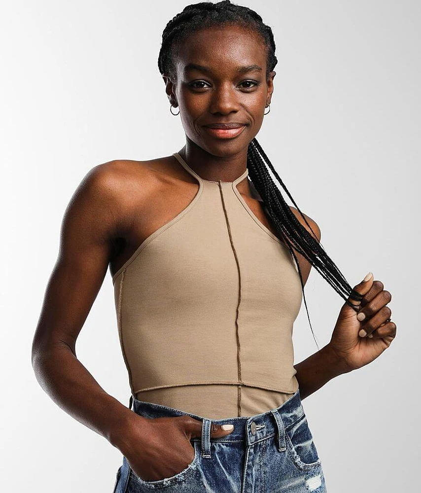 Strappy High Neck Tank Top