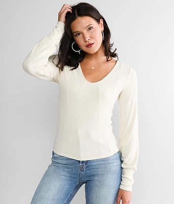 red by BKE Pieced Rib Knit Top
