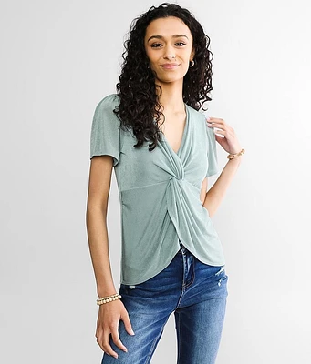 red by BKE Twisted Front Top