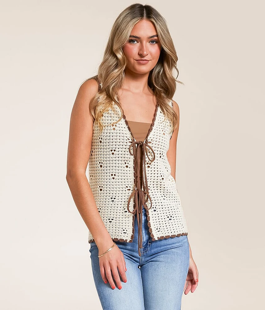 Willow & Root Front Tie Sweater Tank Top