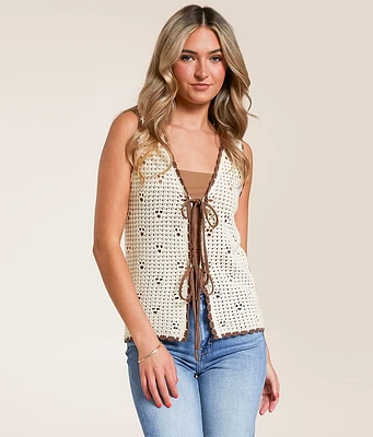 Willow & Root Front Tie Sweater Tank Top