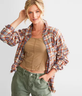 Gilded Intent Oversized Flannel Shirt