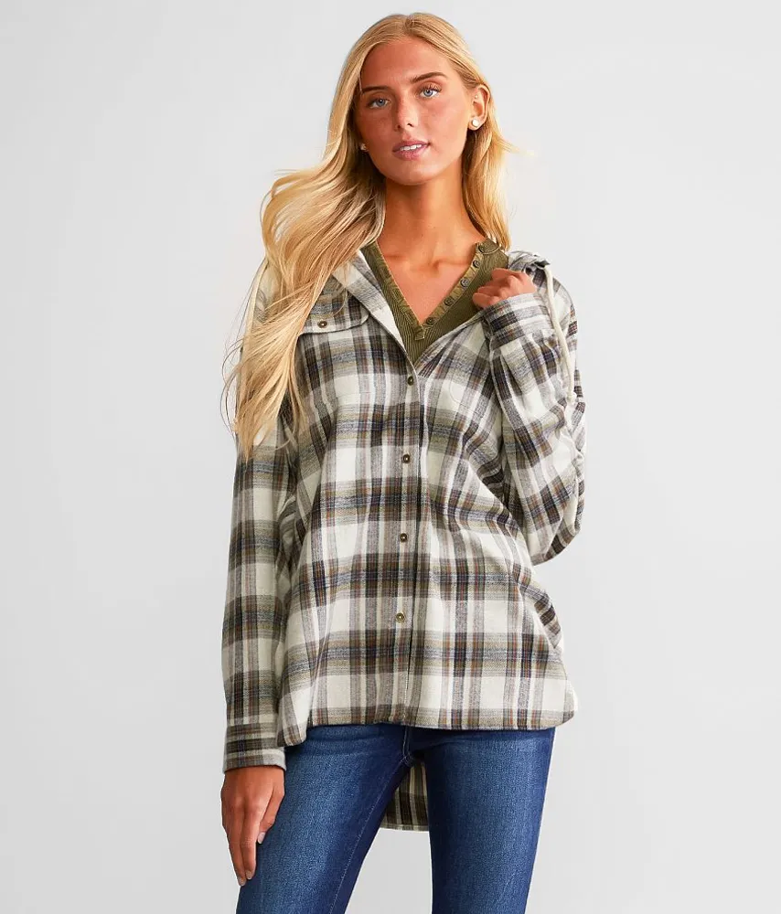 Plaid Boyfriend Hooded Shirt