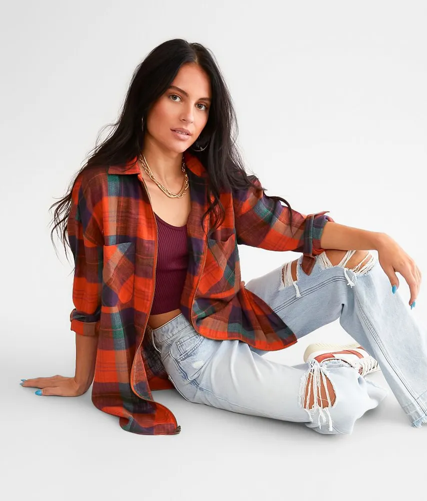 Plaid Boyfriend Flannel Shirt