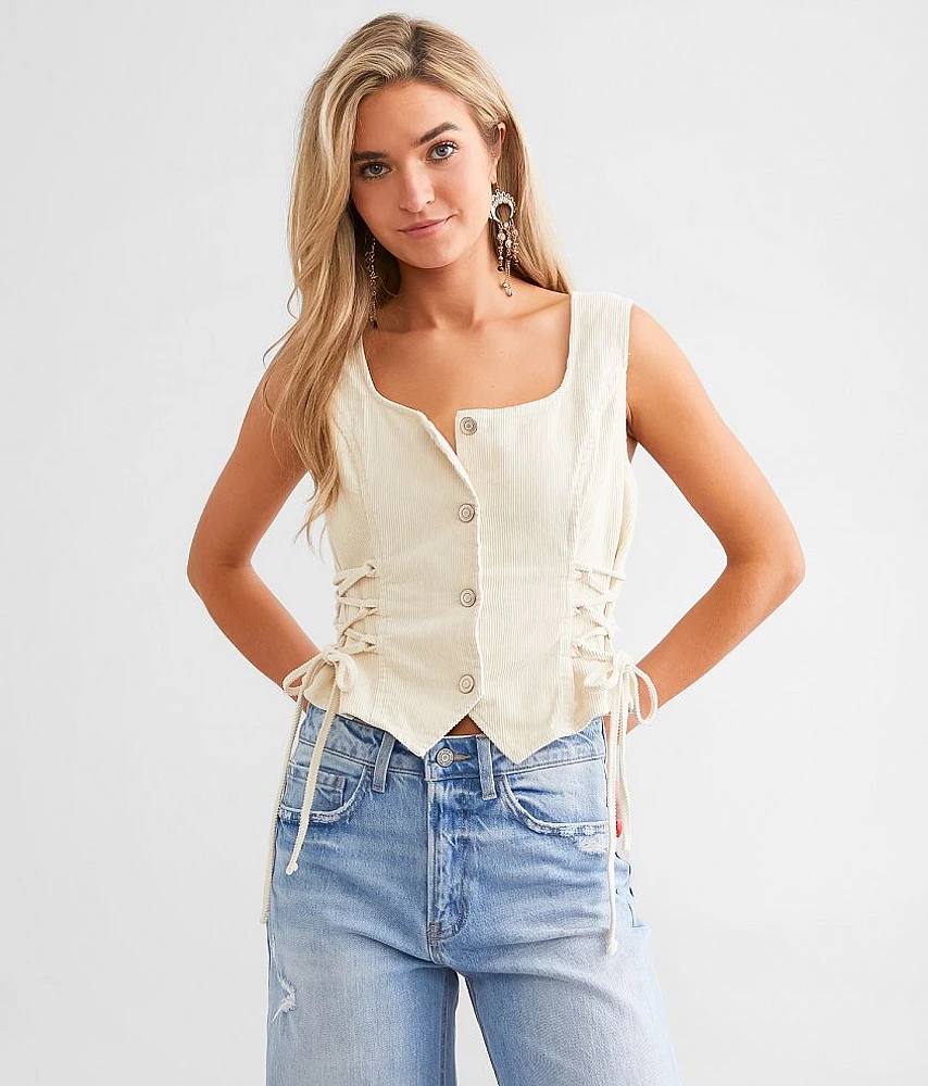 Cropped Corduroy Vest