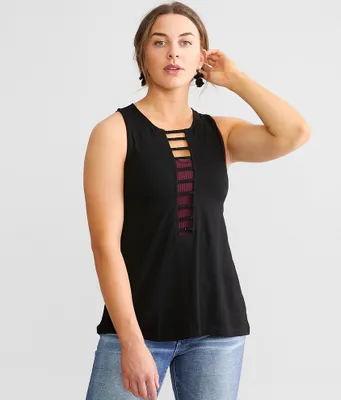 Daytrip Rhinestone Ladder Tank Top
