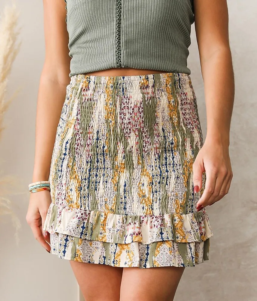 Smocked Mini Skirt