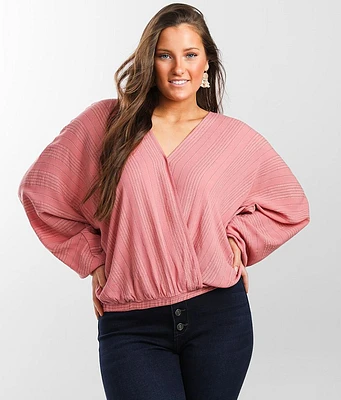 Daytrip Metallic Surplice Top