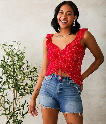Willow & Root Polka Dot Ruffle Tank Top