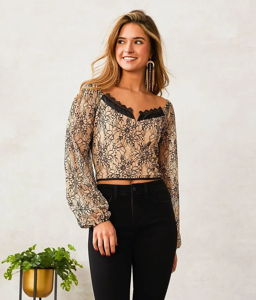Lace V-Wire Cropped Top