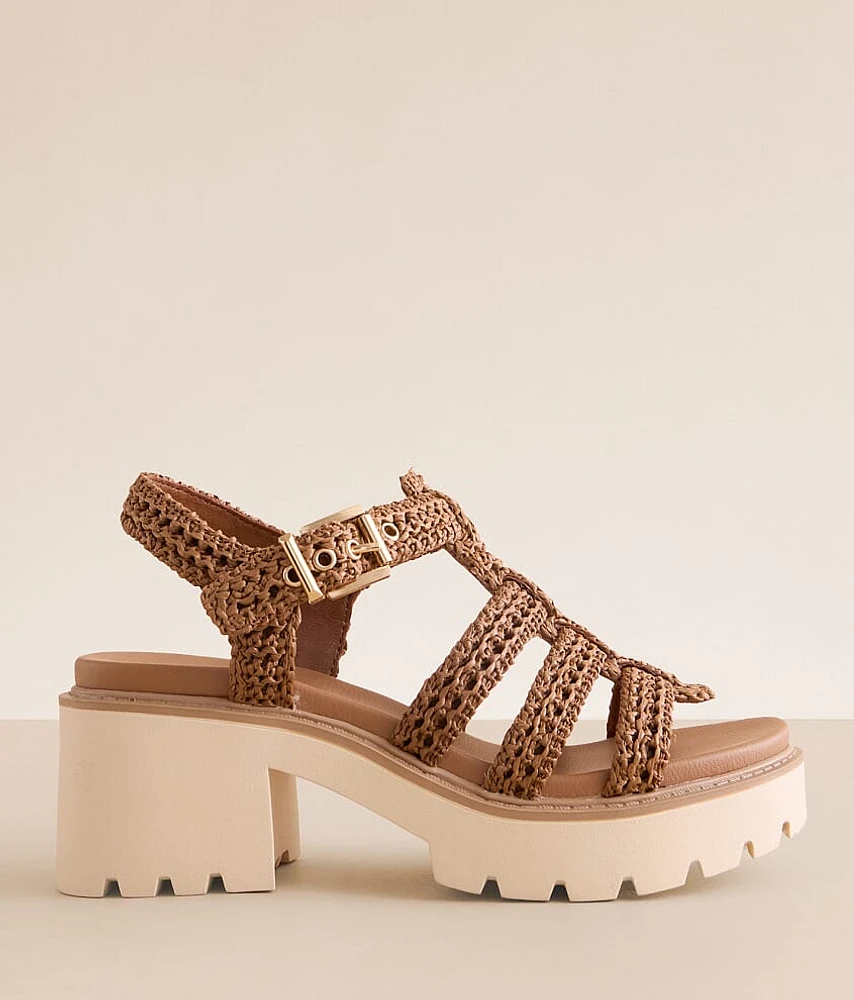 Mia Harllow Raffia Chunky Heeled Sandal