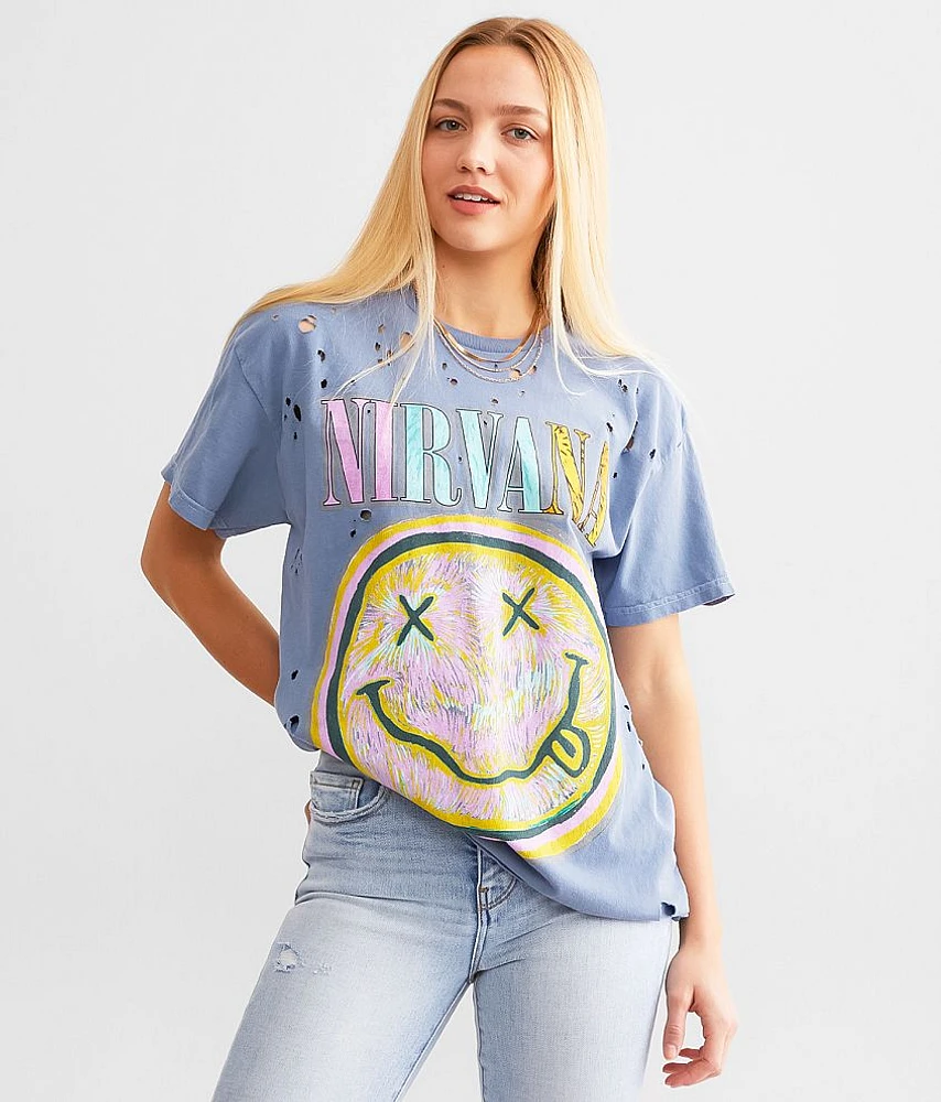 Nirvana® Smiley Oversized Band T-Shirt