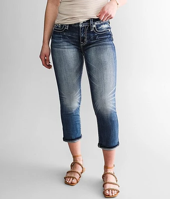Miss Me Curvy Mid-Rise Cuffed Stretch Capri Jean