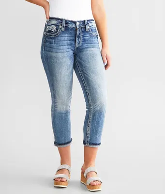 Miss Me Curvy Mid-Rise Cuffed Stretch Capri Jean