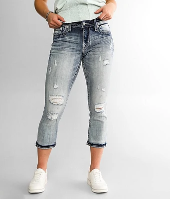 Miss Me Curvy Mid-Rise Cuffed Stretch Capri Jean