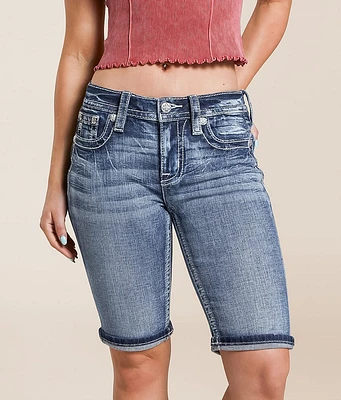 Miss Me Mid-Rise Bermuda Stretch Short
