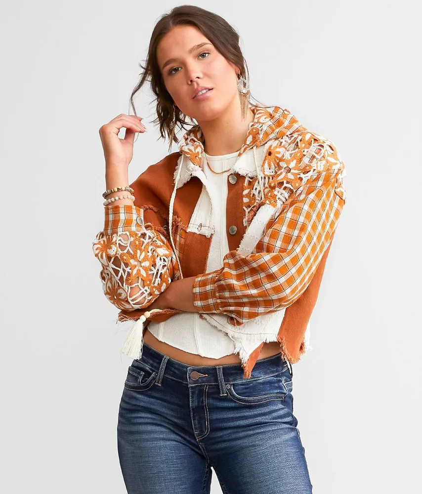 Floral Pieced Denim Jacket