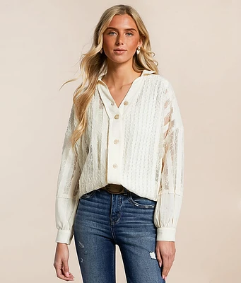 Miss Me Pieced Lace Shirt