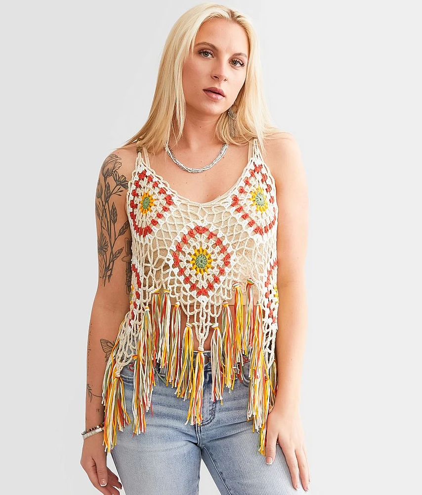Crochet Fringe Tank Top